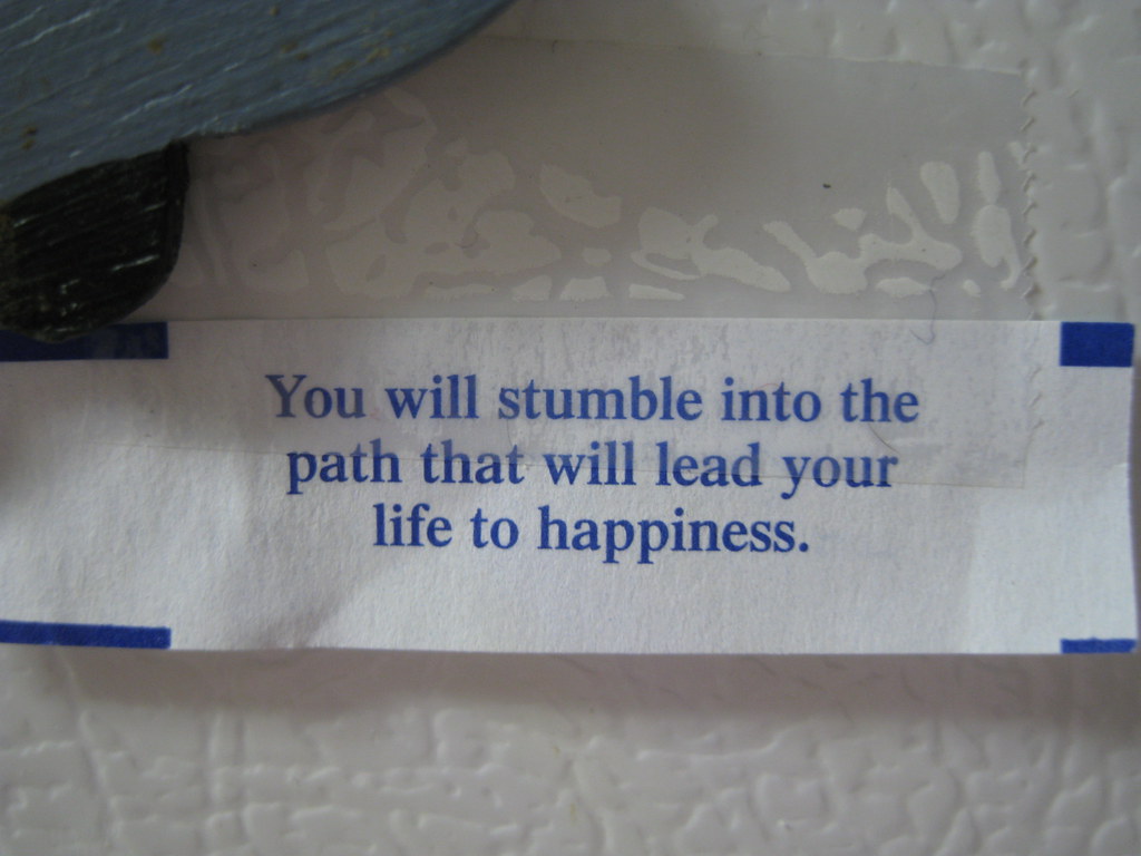 Stumbling into happiness