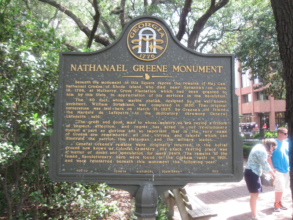 Nathaniel Greene marker, Johnson Square, Savannah, GA
