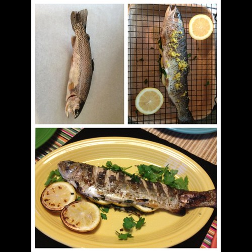 Trout Dinner, in Stages thanks to @jamieoliver recipe!!!! #cooking #food #freshcaught #fish #trout